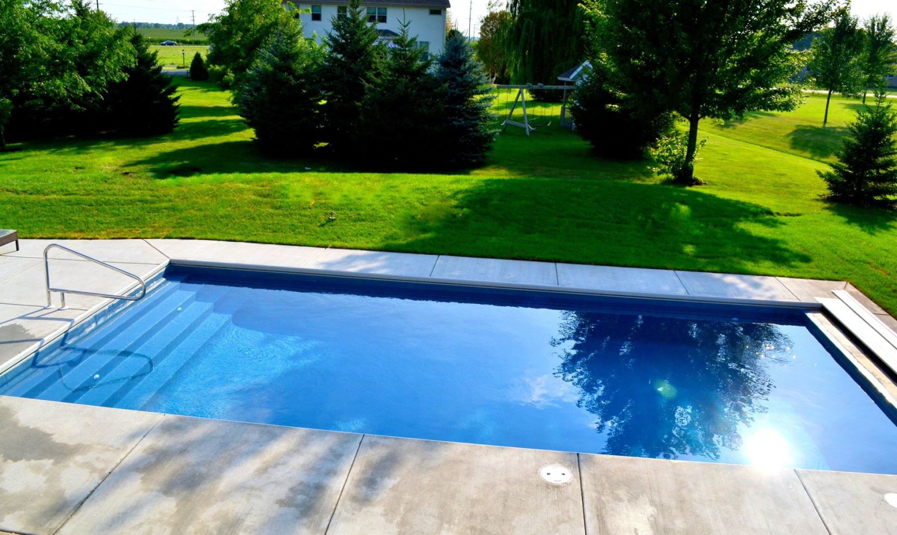 fiberglass pool with deep end