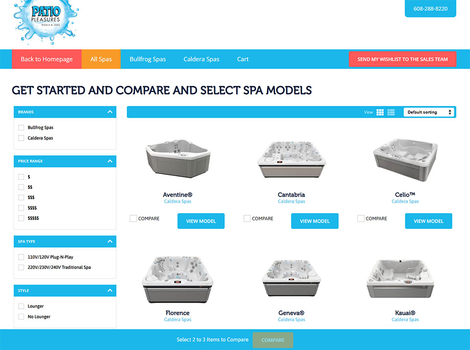 Shop & Compare Spa Models